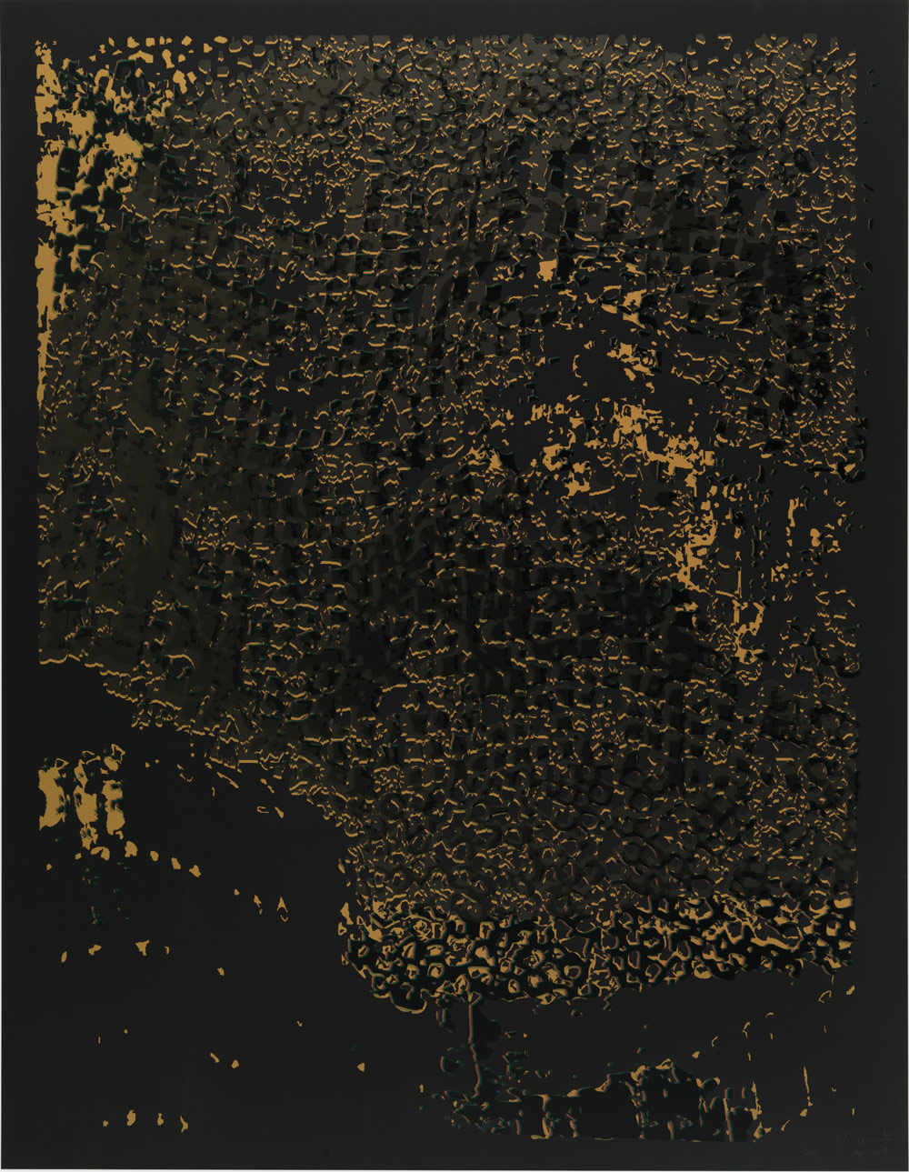 El Anatsui: "Untitled [Black Edge with Pearl]"